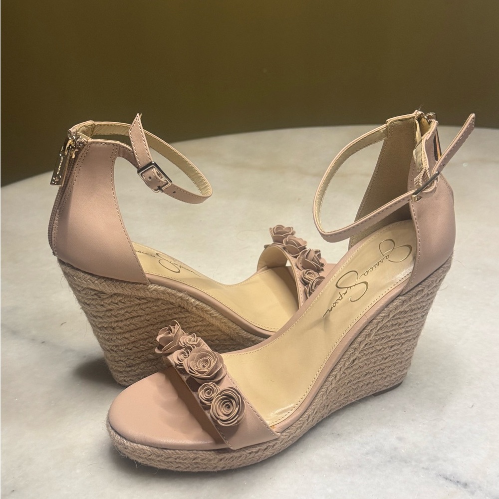 Jessica Simpson Blush Pink Wedge Sandals